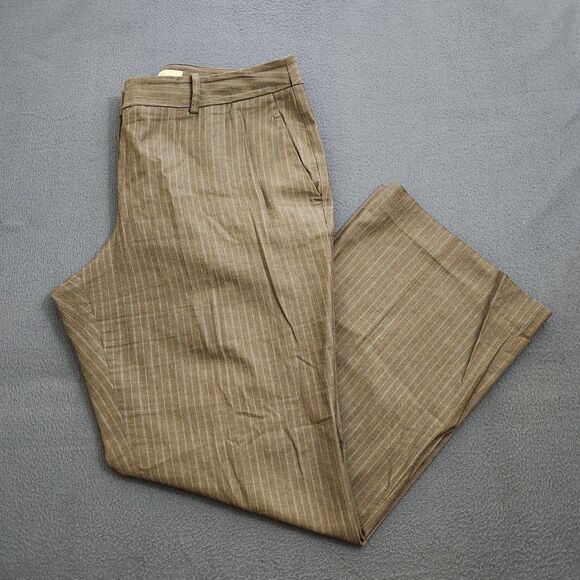 Ann Taylor Pants - Ann Taylor LOFT Women 10P Julie Brown Pinstriped Bootcut Dress Pants